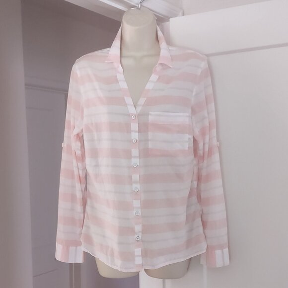 Columbia Tops - Columbia Women's Pink Plaid Button Down Shirt - MEDIUM